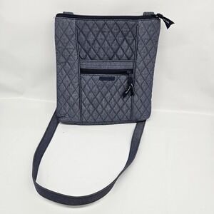VERA BRADELY Quilted Crossbody Bag Blue Chambray Lightweight Travel